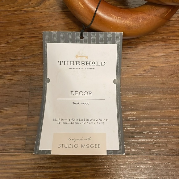 Studio McGee Threshold Teak Wood Round Chain - Picture 5 of 5